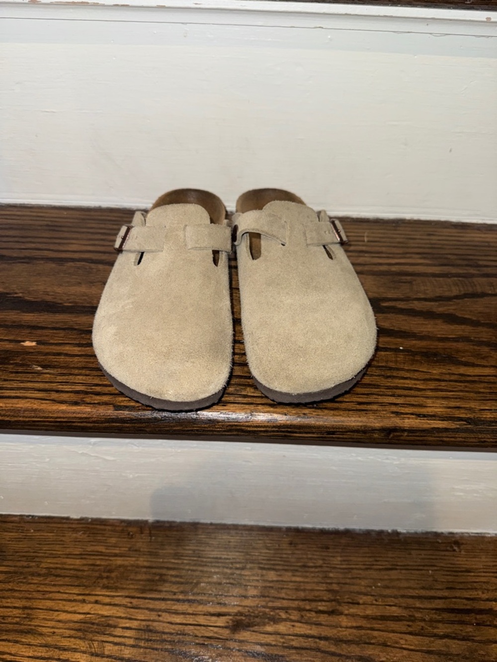 Birkenstock Kids Suede Slip-On Clog in taupe
